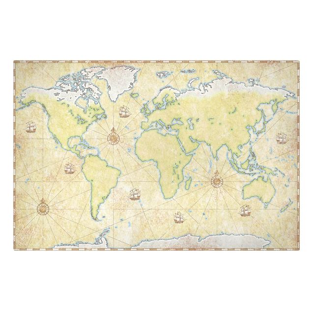 Prints green World Map
