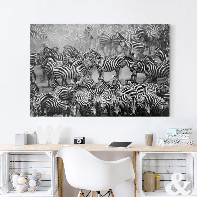 Prints zebra Zebra herd II