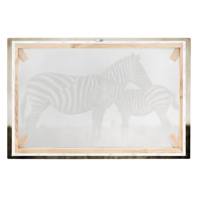 Black and white art Zebra Couple