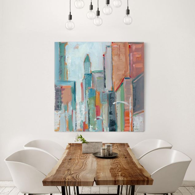 Canvas abstract Contemporary Downtown I