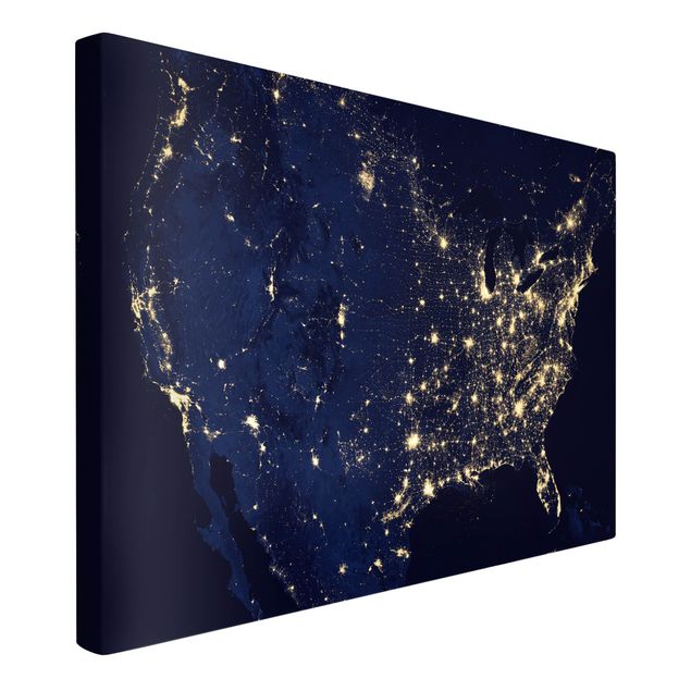 Skyline wall art NASA Picture USA From Space By Night