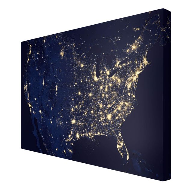 Prints NASA Picture USA From Space By Night