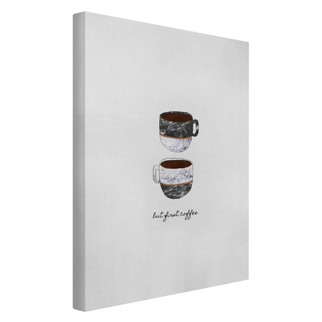 Wall art black and white Coffee Mugs Quote But first Coffee