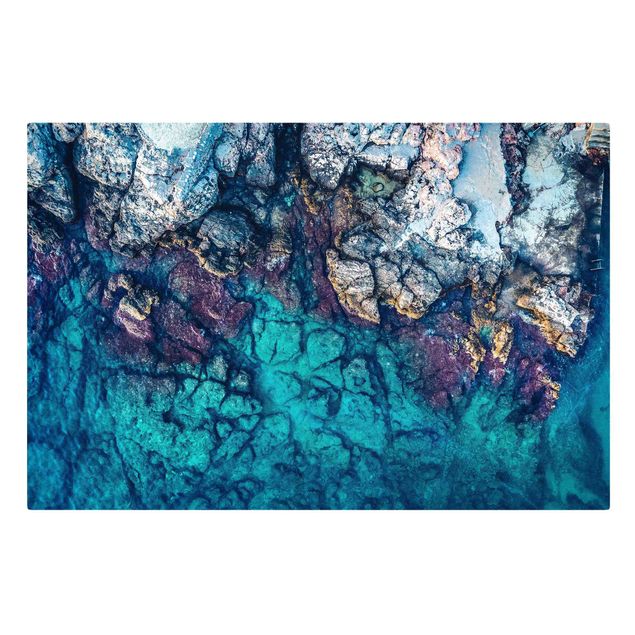 Mountain canvas art Top View Colourful Rocky Coastline