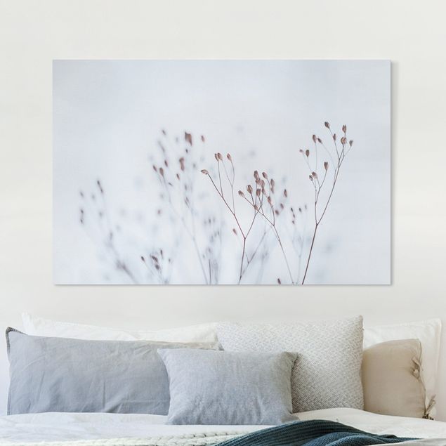 Canvas prints grasses Pale Blue Wild Flowers
