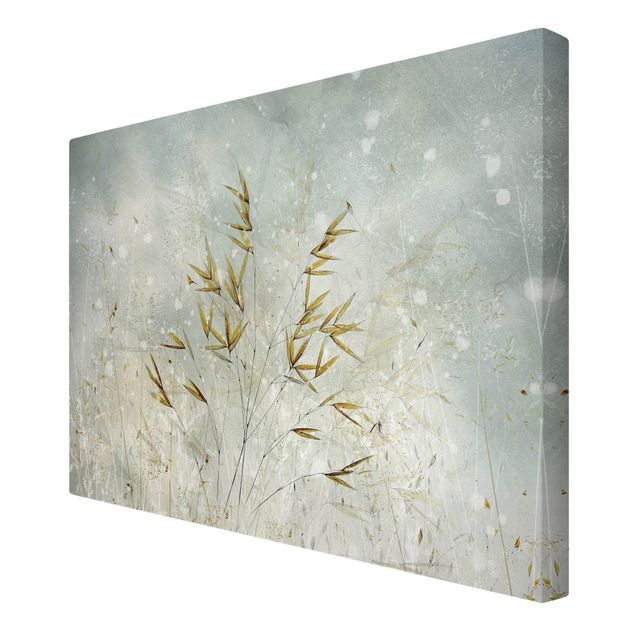 Grey canvas wall art Delicate Branches In Winter Fog