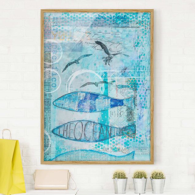 Kitchen Colourful Collage - Blue Fish
