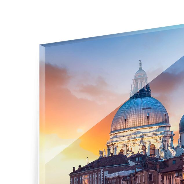Glass prints architecture and skylines Sunset in Venice