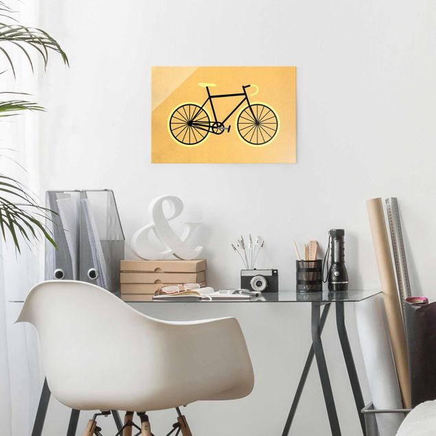 Prints modern Bicycle In Yellow
