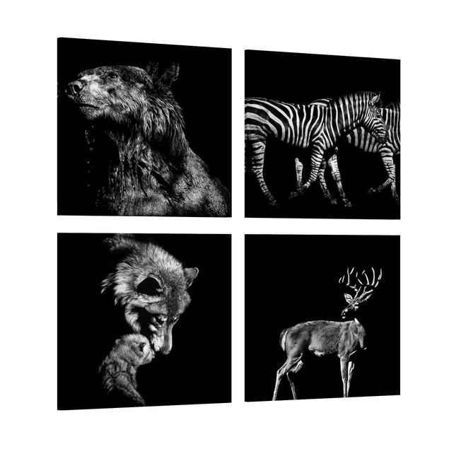 Zebra wall print Wild Animals From Black Set I