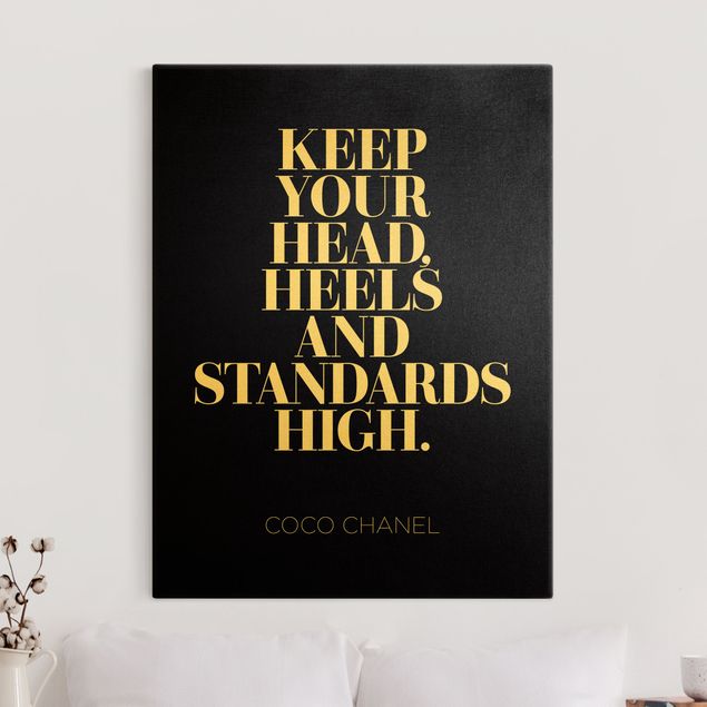 Quote wall art Keep your head high Black