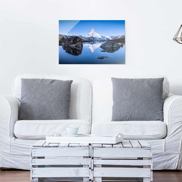 Prints Switzerland Stellisee Lake In Front Of The Matterhorn