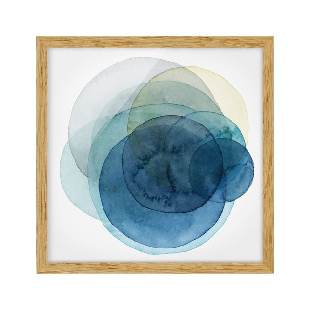 Abstract framed art Big Bang - Blue