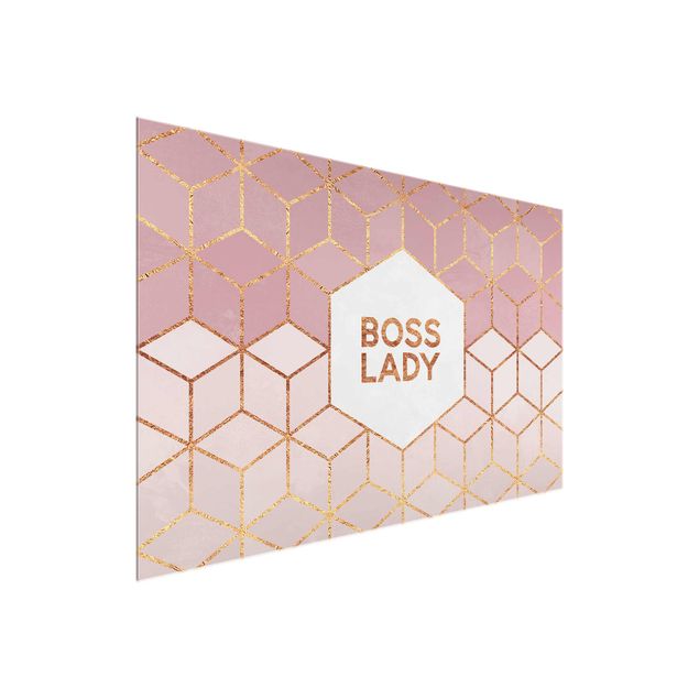 Canvas art Boss Lady Hexagons Pink