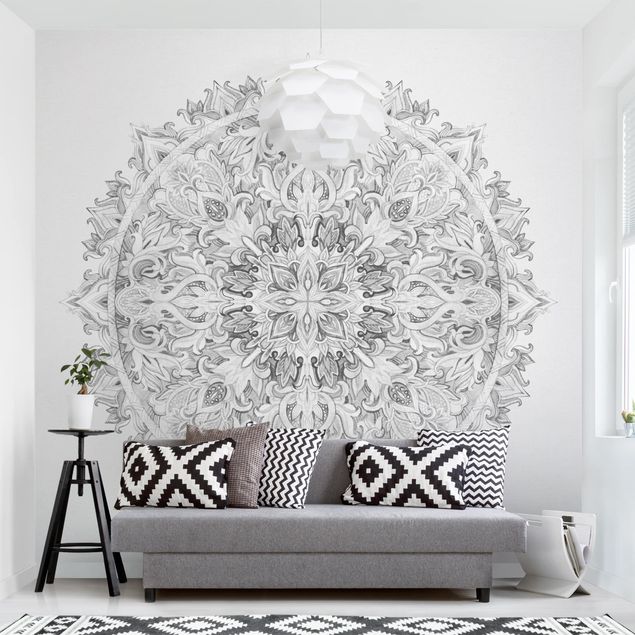 Wallpapers patterns Mandala Watercolour Ornament Black And White