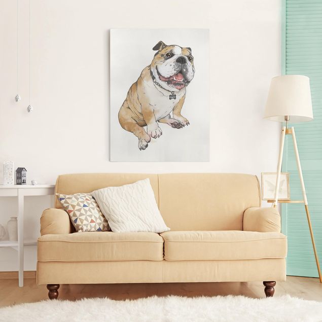 Dog print Illustration Dog Bulldog Painting