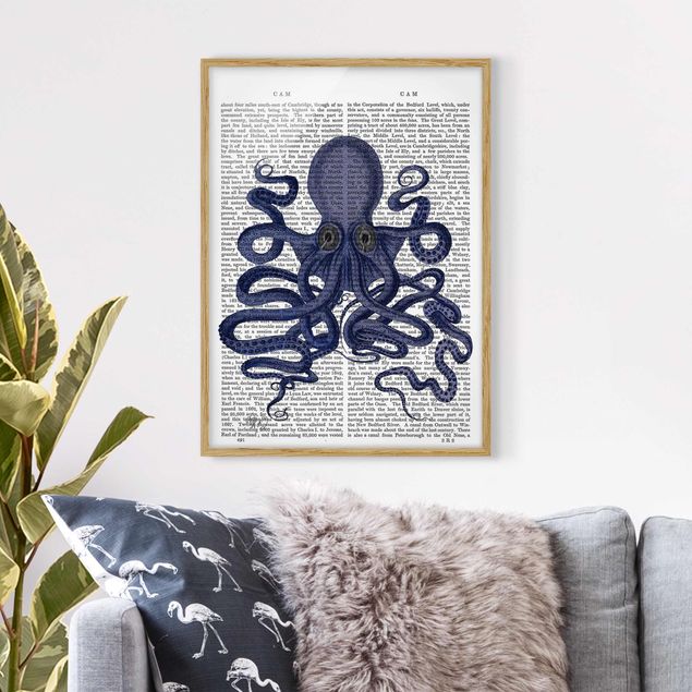 Animal wall art Animal Reading - Octopus