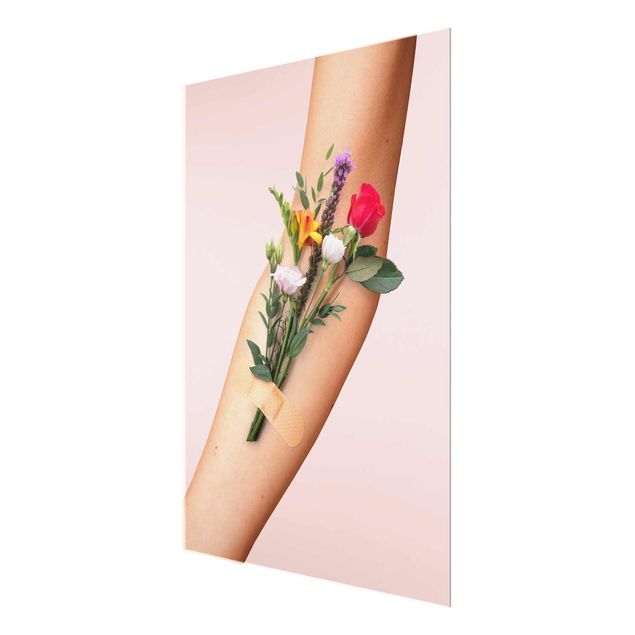 Pink wall art Arm With Flowers