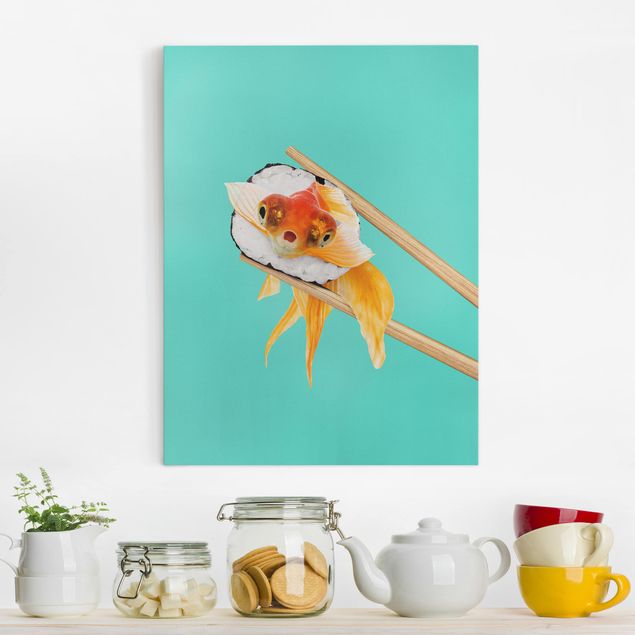 Canvas prints fishes Sushi With Goldfish