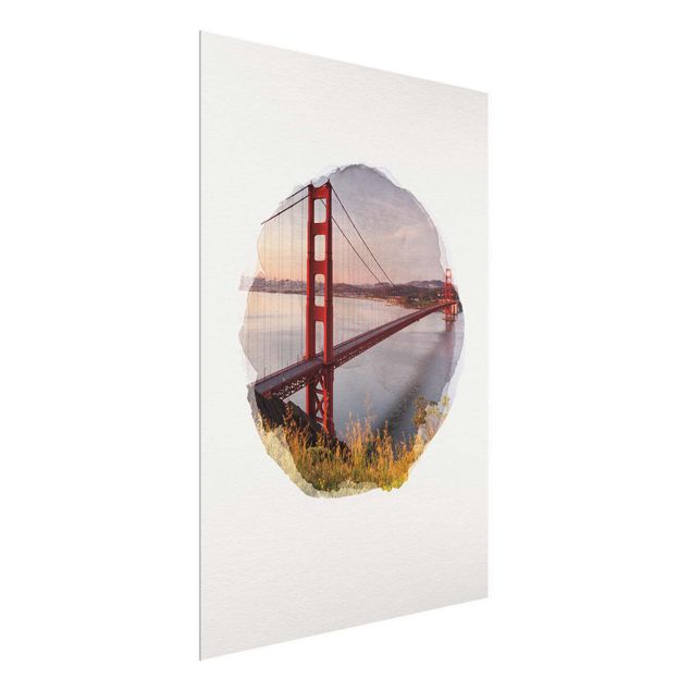 Modern art prints WaterColours - Golden Gate Bridge In San Francisco