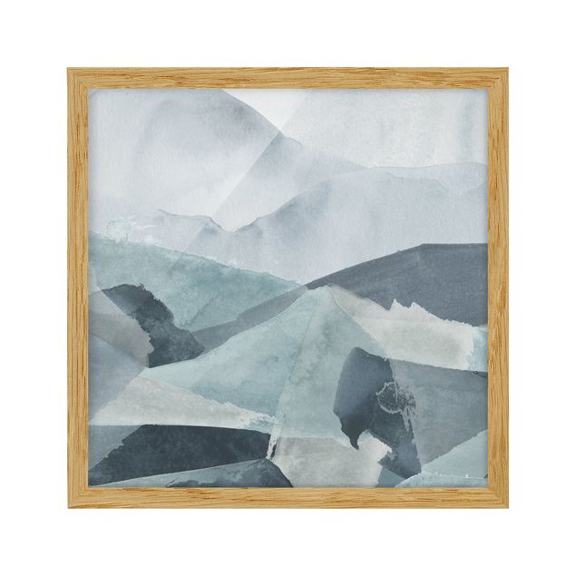 Framed abstract prints Waves In Blue III
