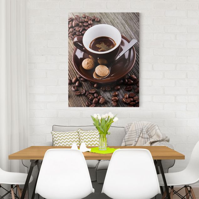 Canvas art prints Coffee Mugs With Coffee Beans