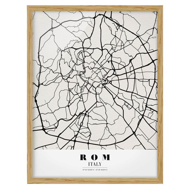 Prints quotes Rome City Map - Classical