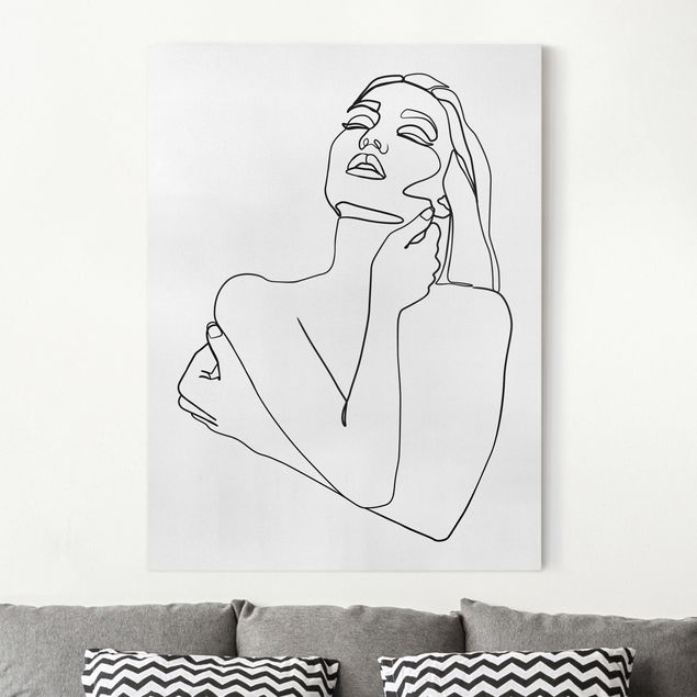 Continuous line drawing Line Art Woman Torso Black And White