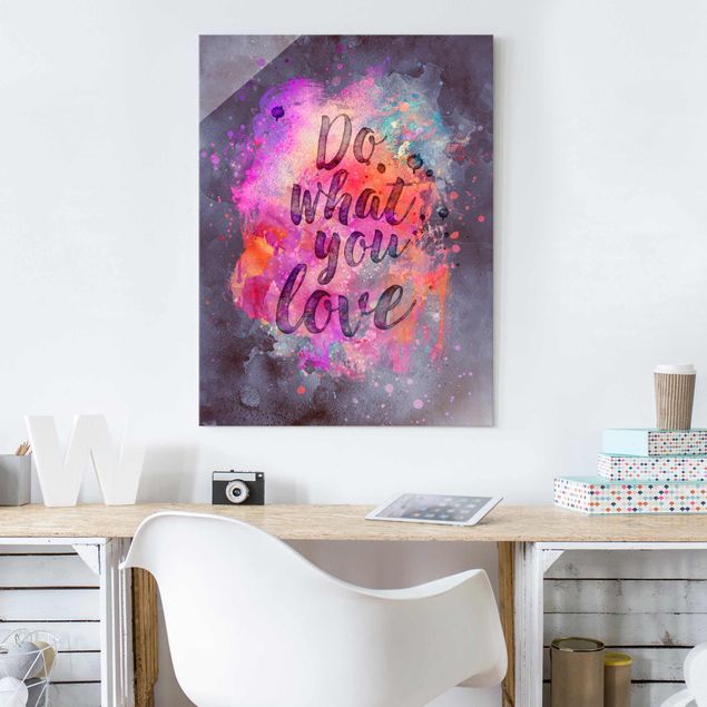 Glass prints sayings & quotes Colourful Explosion Do What You Love