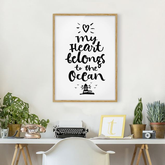 Prints quotes My Heart Belongs To The Ocean