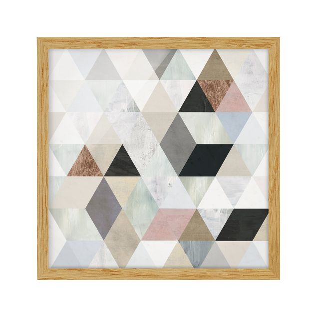 Framed vintage posters Watercolour Mosaic With Triangles I