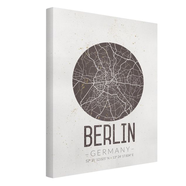 Canvas prints maps City Map Berlin - Retro