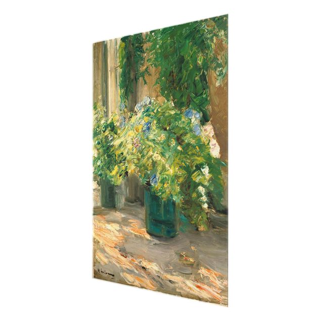 Art prints Max Liebermann - Flower Pots In Front Of The House