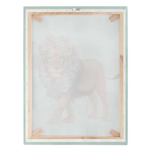 Prints animals Lion With Succulents