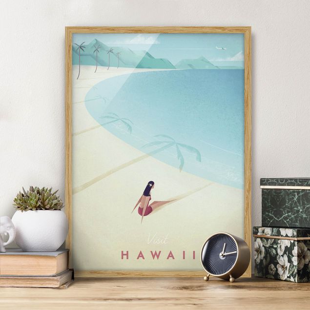 Framed beach wall art Travel Poster - Hawaii