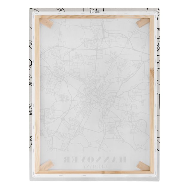Canvas prints Hannover City Map - Classic