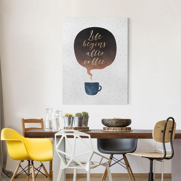 Art posters Life Begins After Coffee Dots