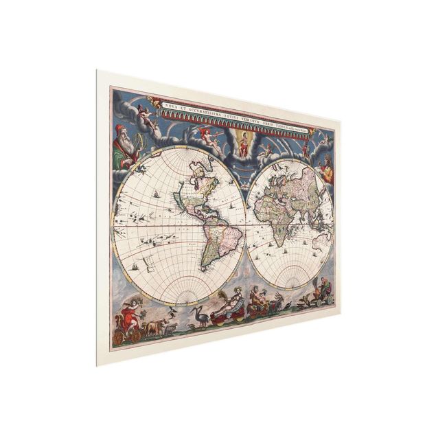 Printable world map Historic World Map Nova Et Accuratissima Of 1664