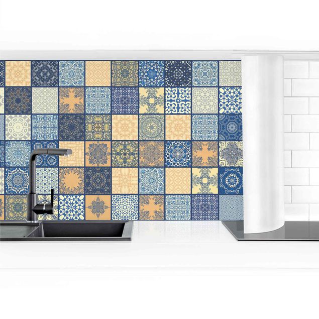 Adhesive films Sunny Mediterranian Tiles With Blue Joints II