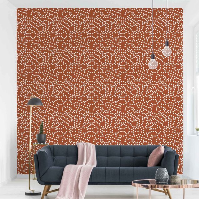 Modern wallpaper designs Aboriginal Dot Pattern Brown
