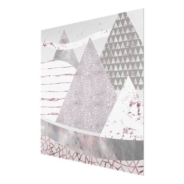 Prints modern Abstract Mountain Landscape Pastel Pattern