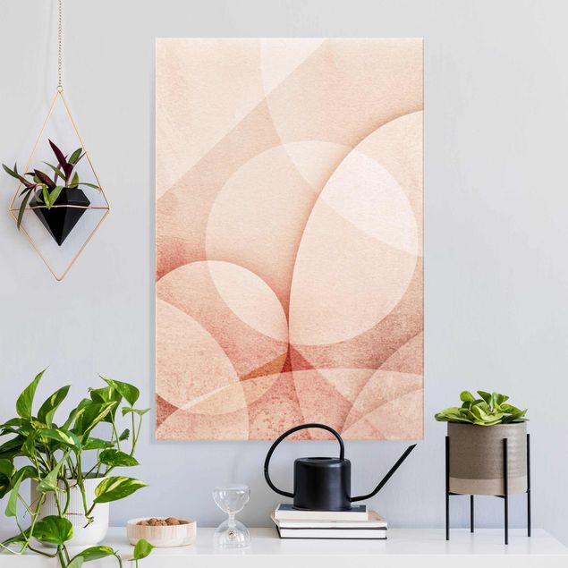 Kitchen Abstract Graphics In Peach-Colour