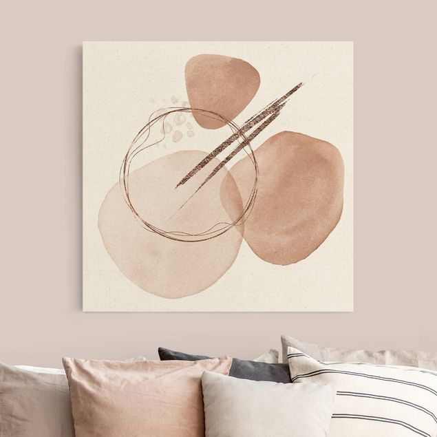 Abstract canvas art Abstract Composition Copper Stones