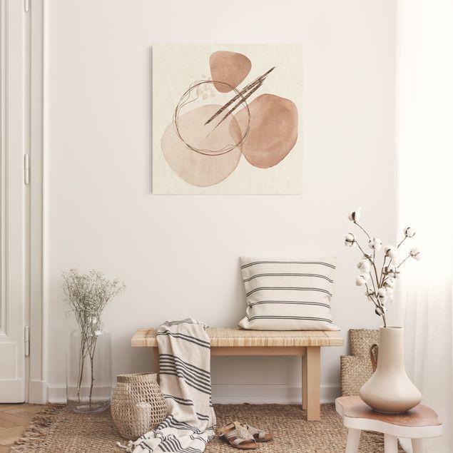 Modern art prints Abstract Composition Copper Stones