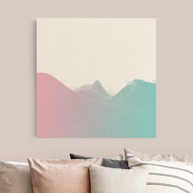 Mountain canvas art Abstract Landscape Of Dots Fantasy World