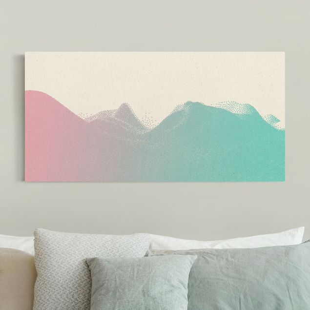 Canvas mountain Abstract Landscape Of Dots Fantasy World