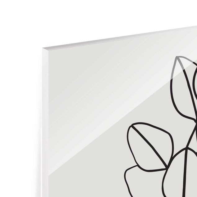 Black and white wall art Line Art Branch Leaves Black And White