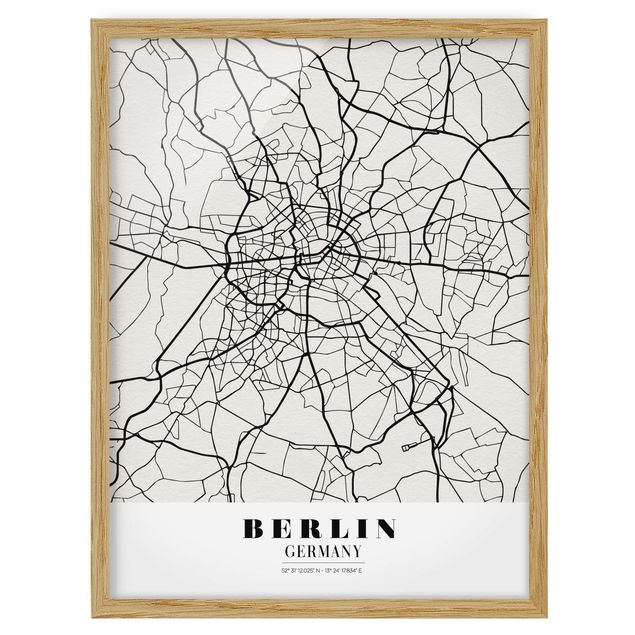 Framed quotes Berlin City Map - Classic