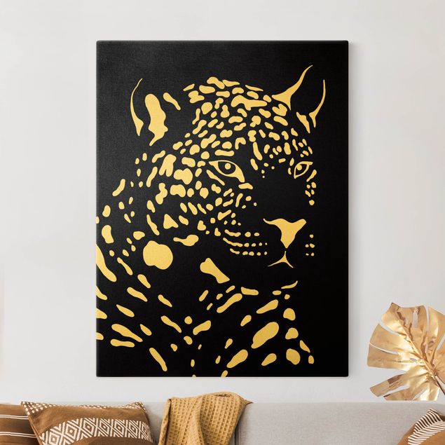 Kitchen Safari Animals - Portrait Leopard Black