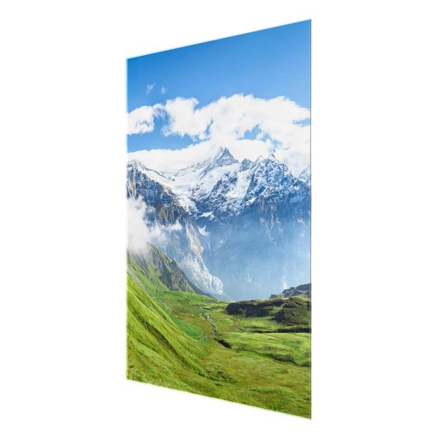 Glass prints architecture and skylines Swiss Alpine Panorama
